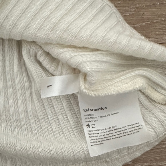 Reformation Cream Ribbed Button-Down Shirt - Picture 2 of 2